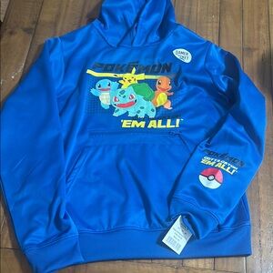 Pokemon Blue Hoodie with Characters